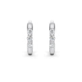 Three-Stone Lab-Grown Diamond Huggie Earrings in white gold, view 1 | E050-M01