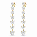 Graduated Round Lab-Grown Diamond Drop Earrings in yellow gold, view 1 | E051-M01