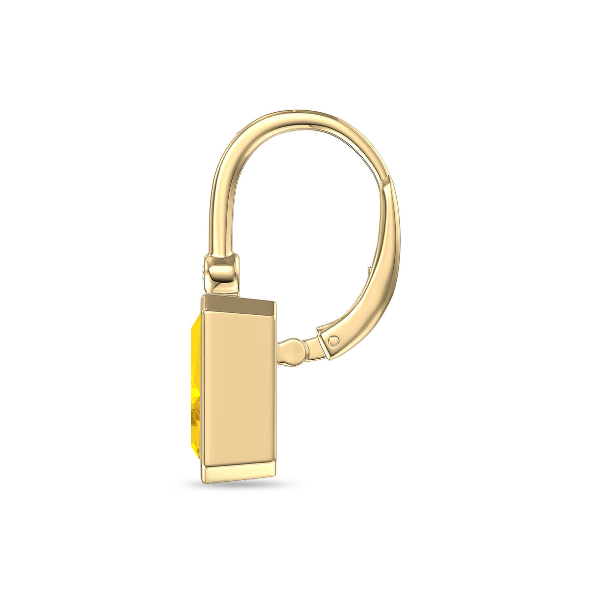 Fancy Yellow Radiant-Cut Lab-Grown Diamond Drop Earrings in yellow gold, view 3 | E052-M03