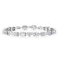 White Gold Mixed Shaped Tennis Lab Grown Diamond Bracelet (10ctw)