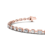 Yellow Gold Perfect Mix Shape Tennis Bracelet (4ctw) — MET-WB-0002 - 14K Rose Gold