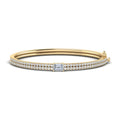 Yellow Gold Lula Round Pave & Emerald Diamond Bangle