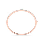 Lula Round Pave & Emerald Diamond Bangle — MET-WB-0003 - 14K Rose Gold