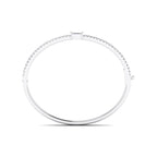 Lula Round Pave & Emerald Diamond Bangle — MET-WB-0003 - 14K White Gold