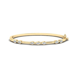 Yellow Gold Harmony Marquise Bangle (3/4ctw)