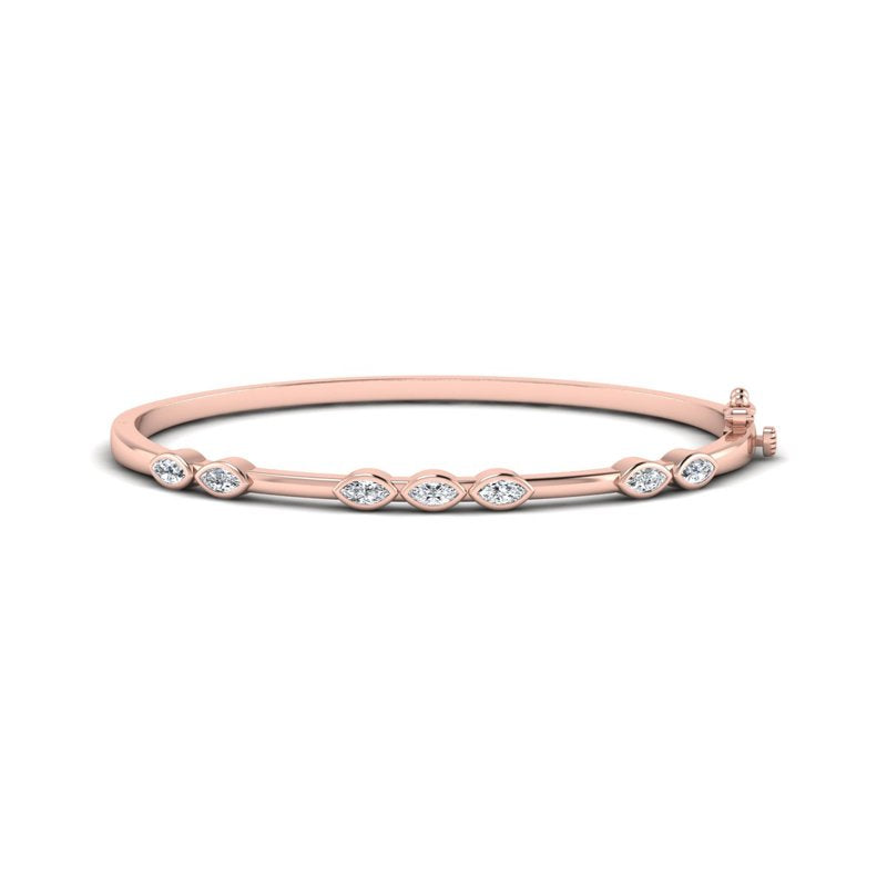 Harmony Marquise Bangle (3/4ctw) — MET-WB-0004 - 14K Rose Gold