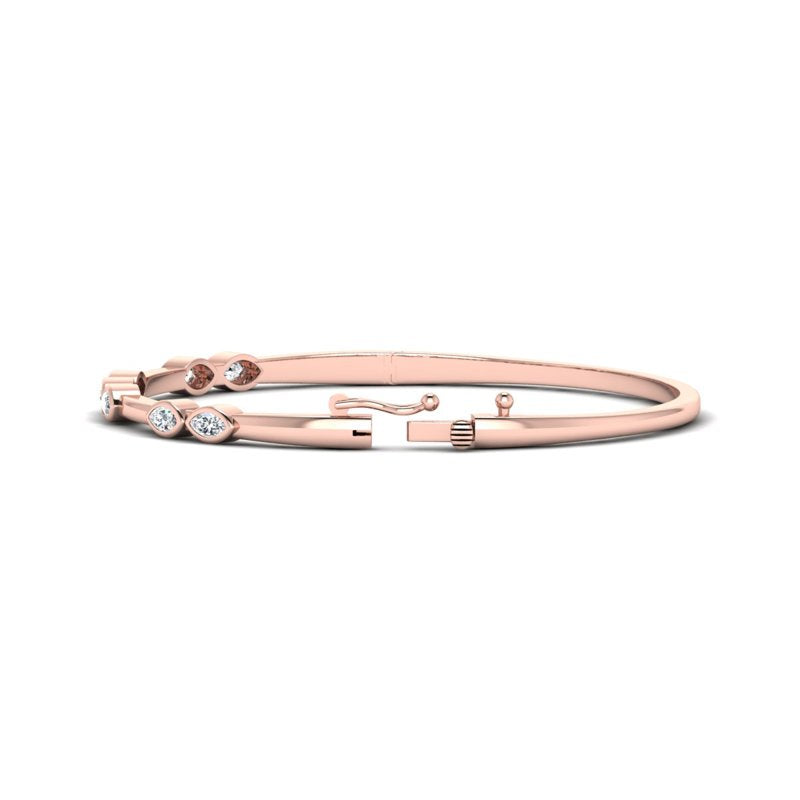 Harmony Marquise Bangle (3/4ctw) — MET-WB-0004 - 14K Rose Gold
