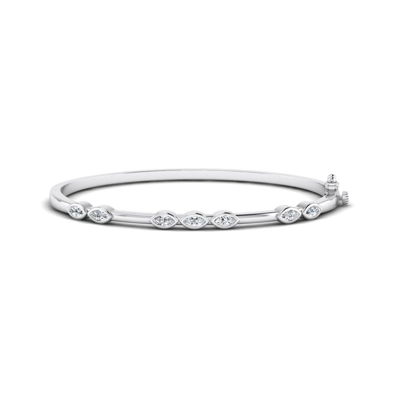 Harmony Marquise Bangle (3/4ctw) — MET-WB-0004 - 14K White Gold