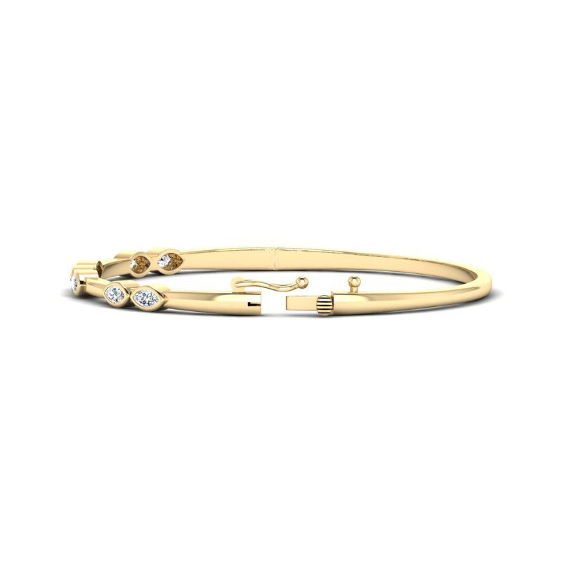 Harmony Marquise Bangle (3/4ctw) — MET-WB-0004 - 14K Yellow Gold