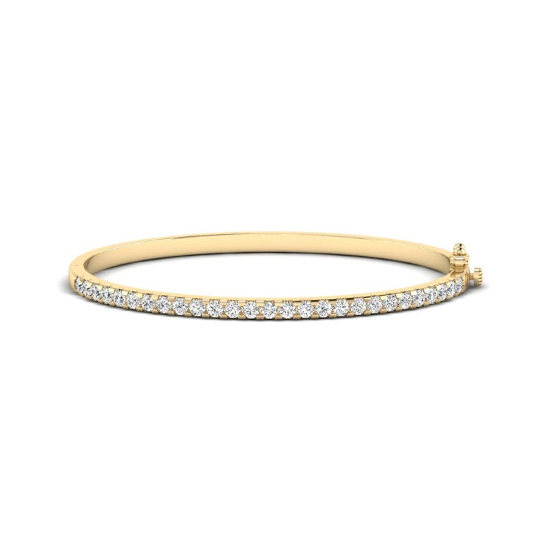 Yellow Gold Elegant Thin Bangle (2ctw)
