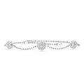 White Gold Station Cluster Adjustable Lab Grown Diamond Bracelet (3/8ctw)