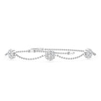 White Gold Station Cluster Adjustable Lab Grown Diamond Bracelet (3/8ctw)