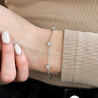 White Gold Station Cluster Adjustable Lab Grown Diamond Bracelet (3/8ctw) — MET-WB-0006 — additional view