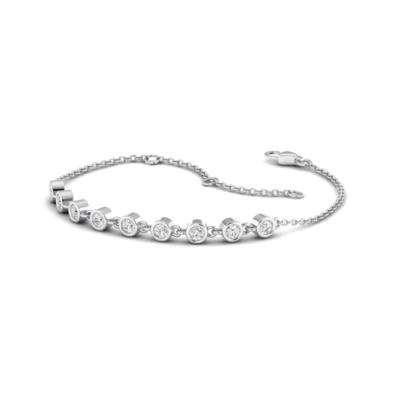 Bubble Bezel Bracelet (1ctw) — MET-WB-0007 - 14K White Gold