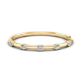 Yellow Gold Bold Mix Shaped Bangle (3ctw)