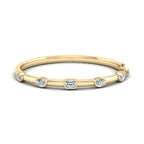 Yellow Gold Bold Mix Shaped Bangle (3ctw)