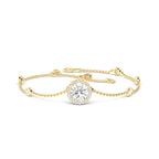 Yellow Gold Round Halo Adjustable Lab Grown Diamond Bracelet (9/10ctw)