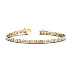 Yellow Gold Bezel Mix Shaped Tennis Bracelet (4ctw)