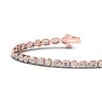 Bezel Mix Shaped Tennis Bracelet (4ctw) — MET-WB-0010 - 14K Rose Gold
