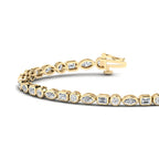 Bezel Mix Shaped Tennis Bracelet (4ctw) — MET-WB-0010 - 14K Yellow Gold