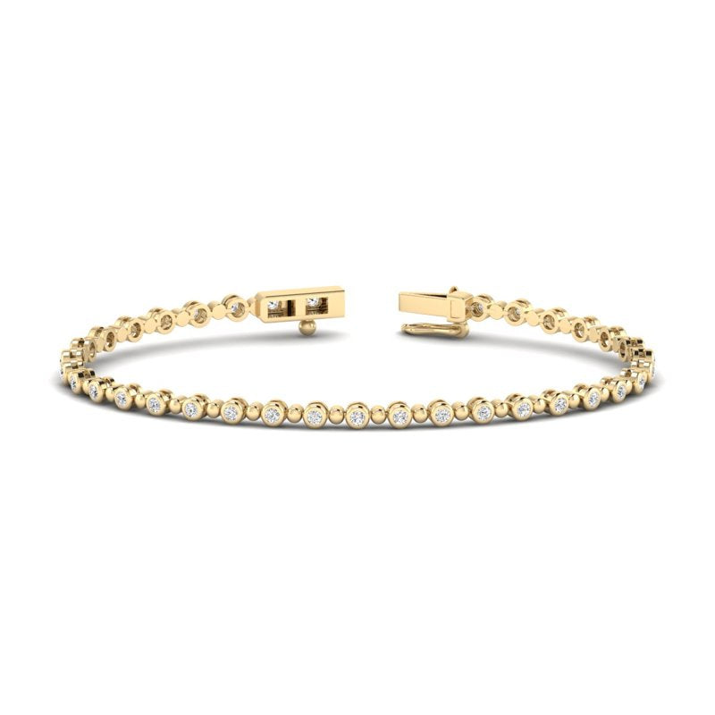 Yellow Gold Bubble Bezel Tennis Bracelet (1ctw)