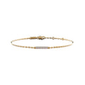 Yellow Gold Mini Pave Bar Bracelet