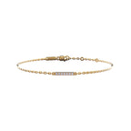 Yellow Gold Mini Pave Bar Bracelet