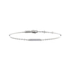 Mini Pave Bar Bracelet — MET-WB-0013 - Sterling Silver
