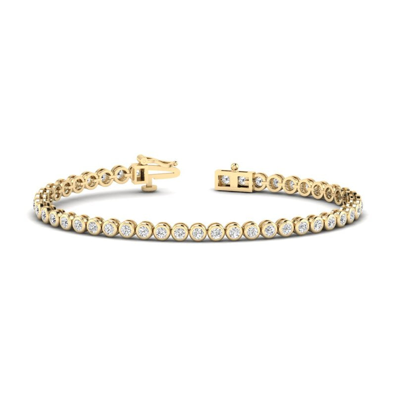 Yellow Gold Round Bezel Bracelet (3-1/5ctw)