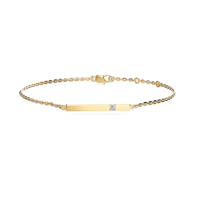 Yellow Gold Diamond Bar Bracelet