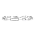 White Gold Full Lab Grown Diamond Paper Clip Adjustable Bracelet (1ctw)