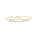 Yellow Gold Paper Clip Lab Grown Diamond Adjustable Bracelet (1/3ctw)