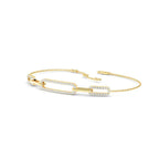 Paper Clip Lab Grown Diamond Adjustable Bracelet (1/3ctw) — MET-WB-0017 - 14K Yellow Gold