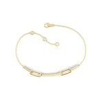 Paper Clip Lab Grown Diamond Adjustable Bracelet (1/3ctw) — MET-WB-0017 - 14K Yellow Gold