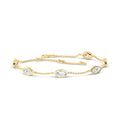 Yellow Gold Five Marquise Adjustable Lab Grown Diamond Bracelet (9/10ctw)