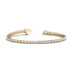 Yellow Gold Airy Emerald Bezel Tennis Bracelet (3-1/2ctw)