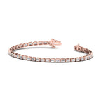 Airy Emerald Bezel Tennis Bracelet (3-1/2ctw) — MET-WB-0019 - 14K Rose Gold
