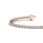 Airy Emerald Bezel Tennis Bracelet (3-1/2ctw) — MET-WB-0019 - 14K Rose Gold