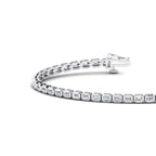 Airy Emerald Bezel Tennis Bracelet (3-1/2ctw) — MET-WB-0019 - 14K White Gold