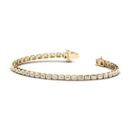 Airy Emerald Bezel Tennis Bracelet (3-1/2ctw) — MET-WB-0019 - 14K Yellow Gold