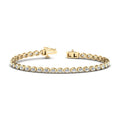 Yellow Gold Airy Oval Bezel Tennis Bracelet (3-1/2ctw)