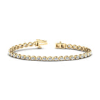 Yellow Gold Airy Oval Bezel Tennis Bracelet (3-1/2ctw)