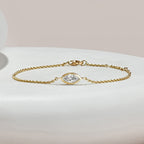 Marquise Bezel Bracelet (1/2ct) — MET-WB-0022 - 14K Yellow Gold