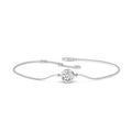 White Gold Classic Round Bezel Adjustable Lab Grown Diamond Bracelet (1/2ct)