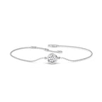 White Gold Classic Round Bezel Adjustable Lab Grown Diamond Bracelet (1/2ct)