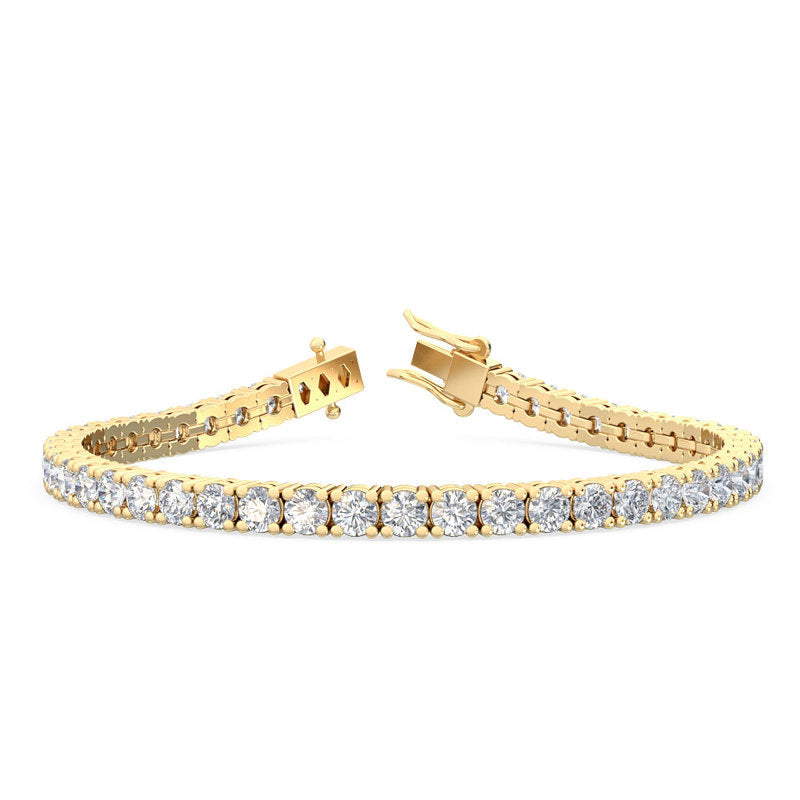 Yellow Gold 8ctw Lab Grown Diamond Tennis Bracelet