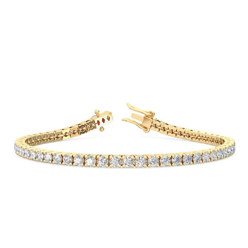 Yellow Gold 5ctw Lab Grown Diamond Tennis Bracelet