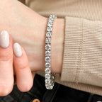White Gold 18ctw Lab Grown Diamond Tennis Bracelet — MET-WB-0030 — additional view