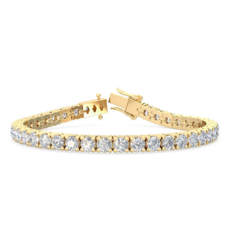 Yellow Gold 12ctw Lab Grown Diamond Tennis Bracelet