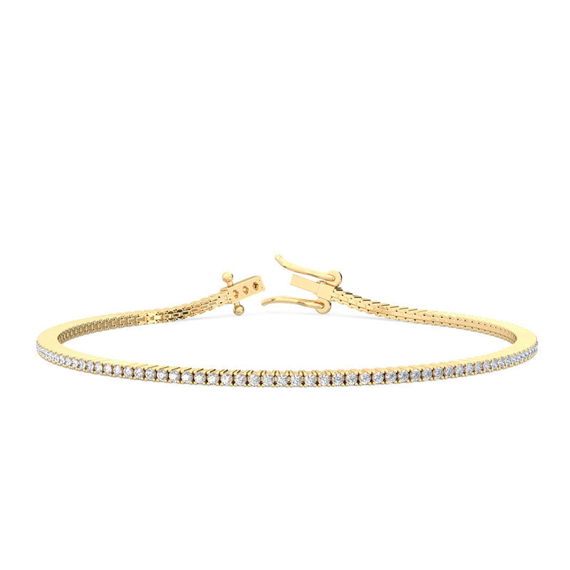 Yellow Gold 1ctw Lab Grown Diamond Tennis Bracelet